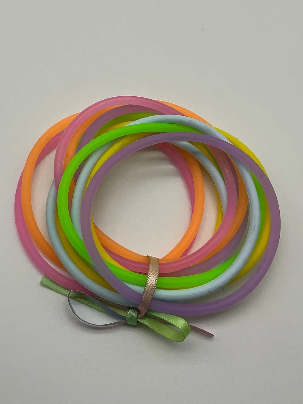 Navy and Pastel Rainbow 80s Barrettes & 12 Jelly Bracelets